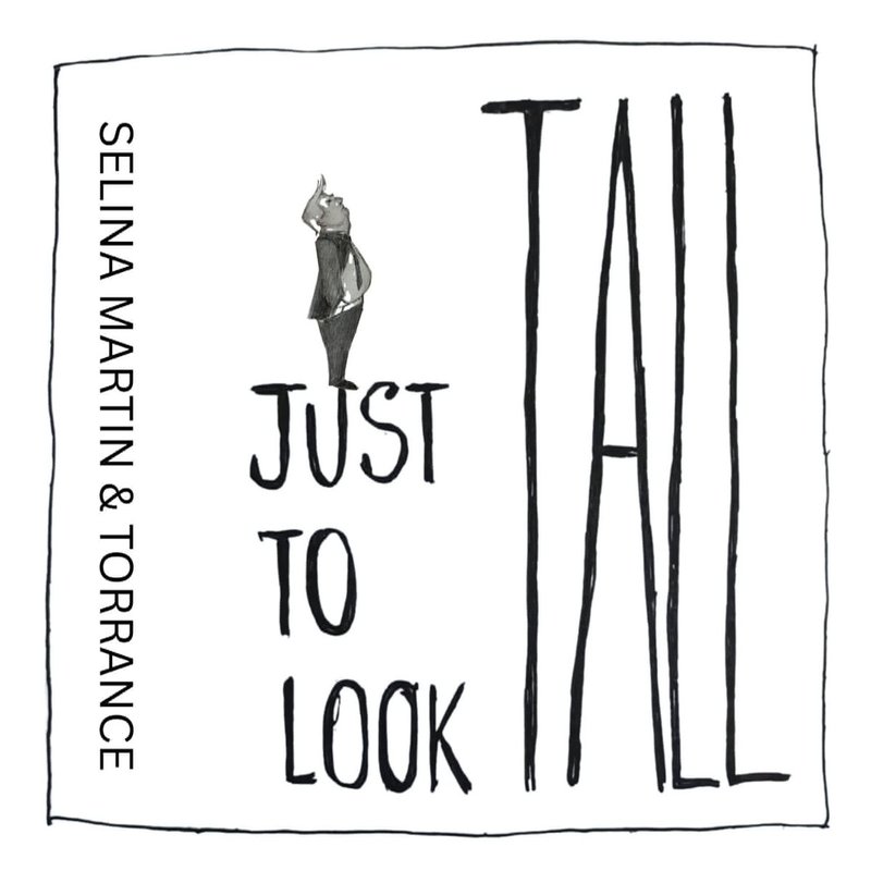 Just to Look Tall cover art — hand-drawn lettering with a small figure standing on tiptoe